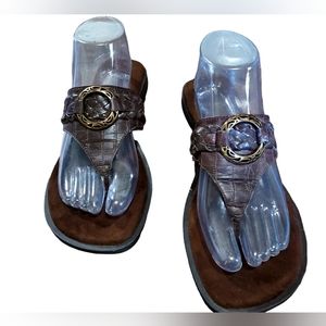 white mt womens shoes 10w Sandals Thing Flip-flops Brown Comfort Cushion 1.5" He